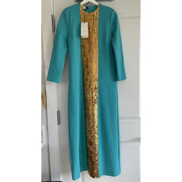 NWT GUCCI Viscose Jersey Dress With Sequins Size Small -  threedaughtersproperties.com